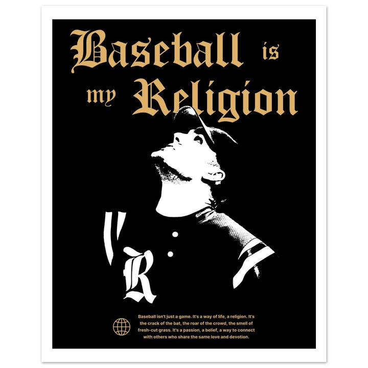 BASEBALL IS MY RELIGION Premium Matte Paper Poster - Ballpark Society