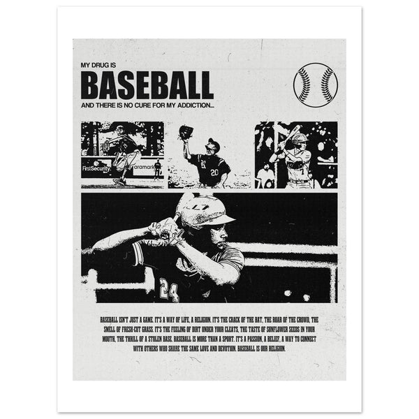 ADDICTED TO BASEBALL Premium Matte Paper Poster - Ballpark Society